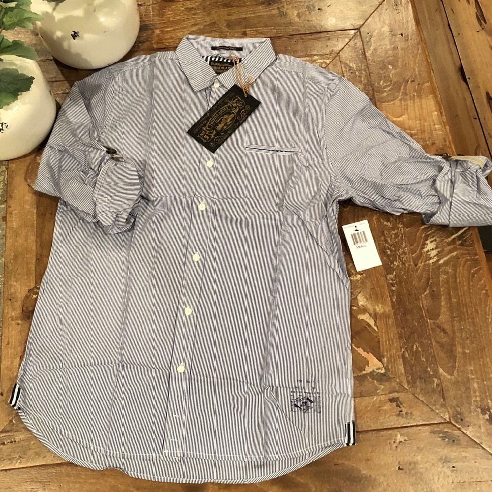 Third & Army Striped Button Down